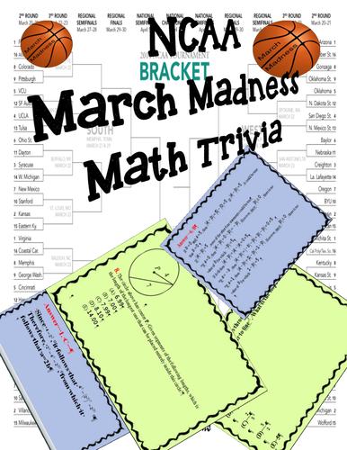 March Madness Math Game Cards