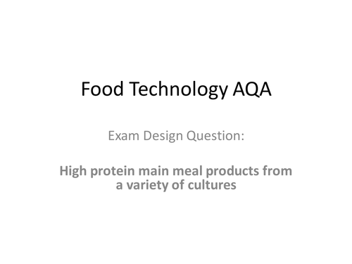 Food Technology AQA high protein design question