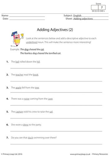 Adding Adjectives (2)
