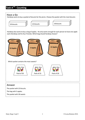 Functional Skills Entry Level Stages 2 & 3 Maths Activities