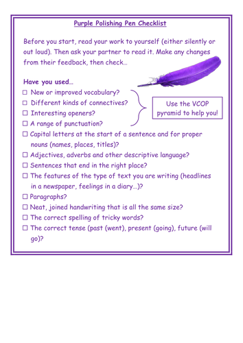 Purple Polishing Pen Checklist