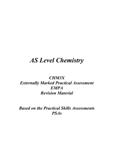 AQA AS Level Chemistry EMPA Revision Pack CHM3X