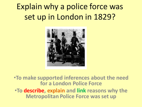 Why was a Metropolitan Police force set up in 1829?