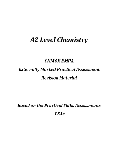 AQA A2 Level Chemistry EMPA Revision Pack CHM6X