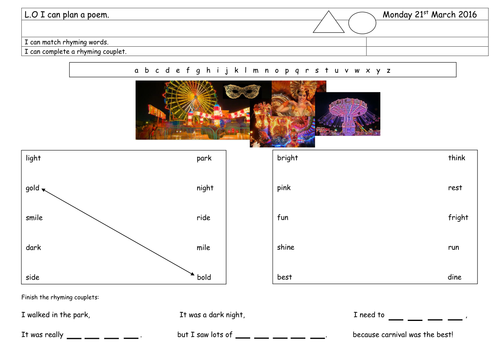 EAL matching and scaffold for rhyming couplets 