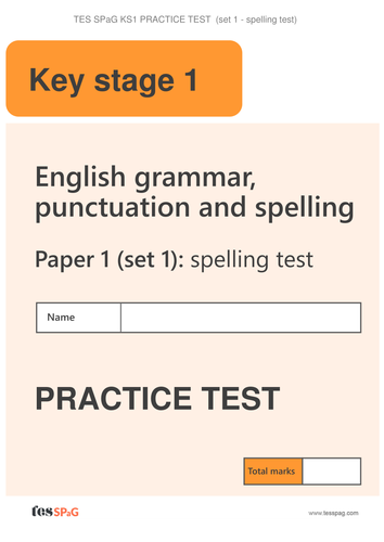 1 british worksheets curriculum for grade KS1 Practice 1) set SPaG Tests tesSPaG by ( resources