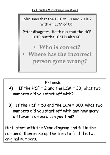 HCF and LCM application questions with solutions