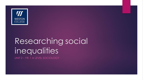 Researching social inequalities - Social Class OCR