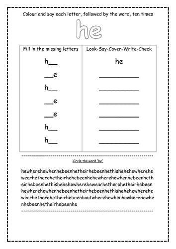 100 First Keywords / High Frequency / Ladybird Word Resources Worksheets
