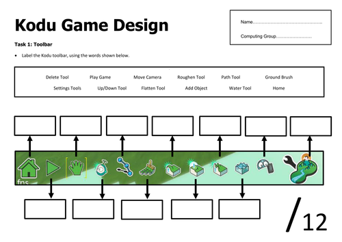 Kodu Programming Homework Planning Sheet