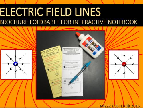 Electric Field Lines Brochure Graphic Organizer for Interactive Notebook