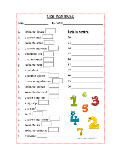 Les Nombres Teaching Resources