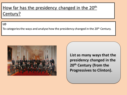 How far has the presidency changed in the 20th Century? (In search of the American Dream)