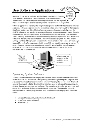 Use Software, Interface Features and Adjust System Settings