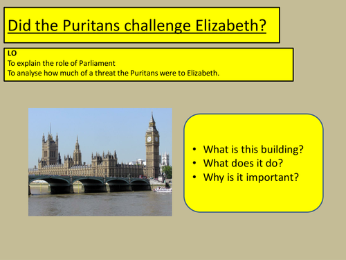 Did the Puritans Challenge Elizabeth I?