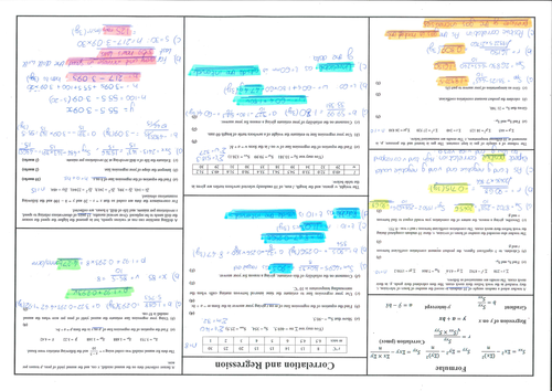 Statistics 1 - Correlation and Regression - Past Paper Questions