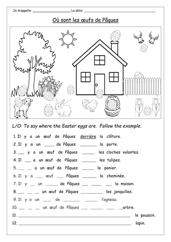 vocabulary worksheet selection ~ Easter Activities  FRENCH  Teaching labellaroma by