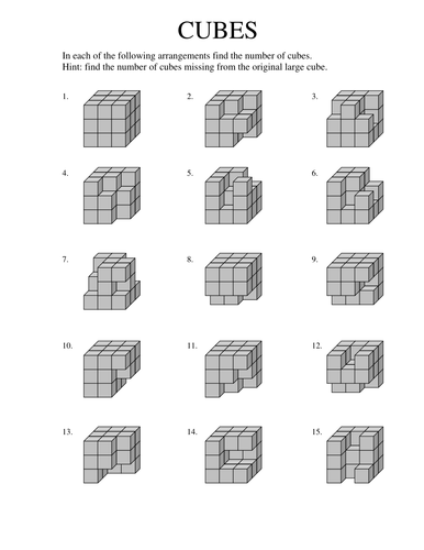 Finding Volume of Stacked Cubes 