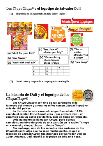 Spanish - ChupaChups (KS3) Authentic text