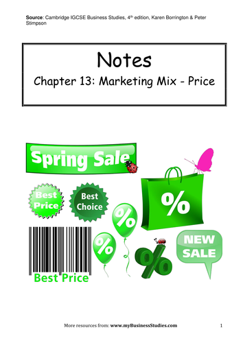 Notes Marketing Mix Price