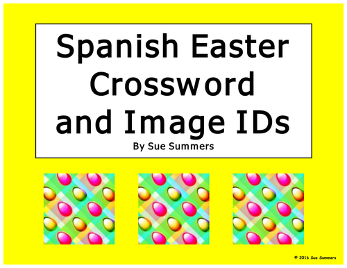 Spanish Easter Crossword Puzzle Worksheet and Vocabulary 