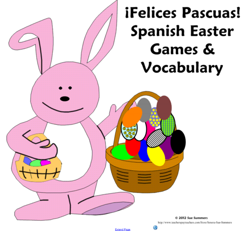 Spanish Easter Games, Activities and Vocabulary for SmartBoard- La Pascua