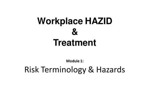 Risk Terminology & Hazards
