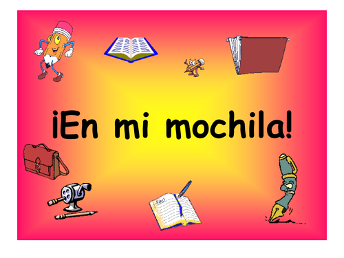 Spanish Teaching Resources. School Bag Items PowerPoint