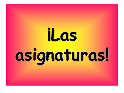 Spanish Teaching Resources. School Subjects PowerPoint