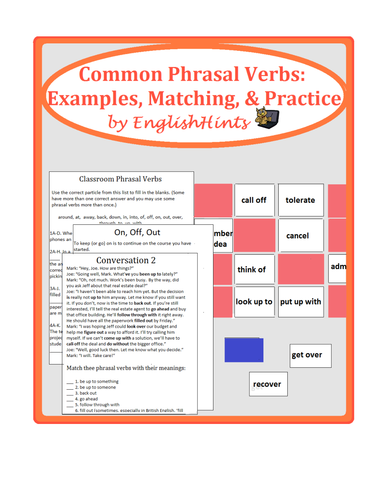 Common Phrasal Verbs: Examples, Matching, and Practice