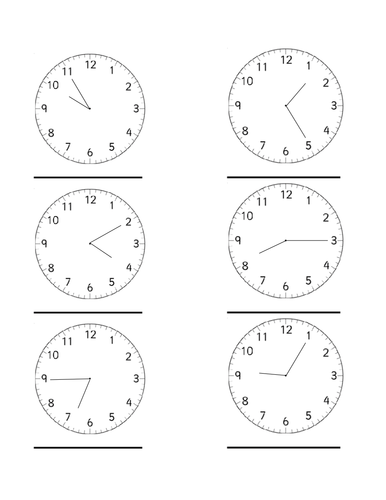 Year 2 standard at greater depth - 5 minute intervals on a clock
