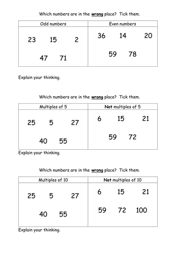 maths multiples worksheets on grade factors for and 4 2 odd Developing reasoning numbers  Year   even and and