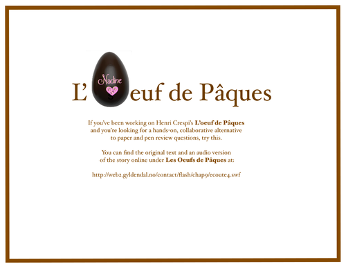 L' Oeuf de Pâques (Crespi): a crazy, mixed-up review activity