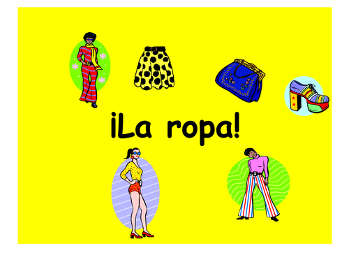 Spanish Teaching Resources. Clothes PowerPoint Presentation & Matching Cards.