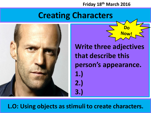 Creating Characters (KS3/ KS4) 