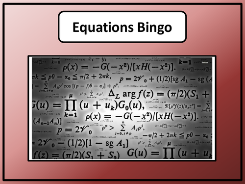 Equations with Brackets Bingo