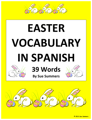 Spanish Easter Vocabulary - 39 Words - Las Pascuas 