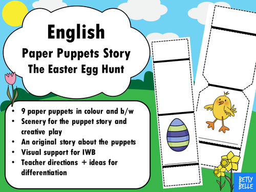 English Paper Puppet Story: Easter Egg Hunt