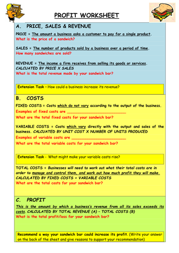 How To Calculate Profit Gcse Business