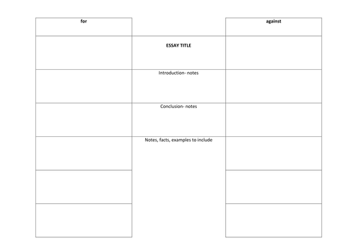 Essay Planning Grid (Space-invader Model)