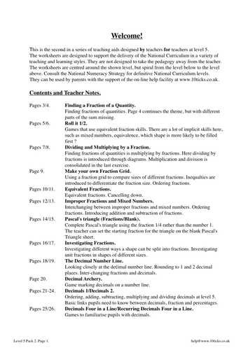 fractions ks2 new curriculum