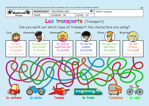 FRENCH (UNIT 7: HOME/TRANSPORT/SUMMER HOLIDAY): Y3-Y4: Transport