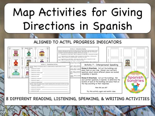 spanish worksheets vocabulary 2 sombra1230 Directions  Giving by  Unit Spanish in Teaching