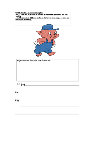 3 little pigs character description