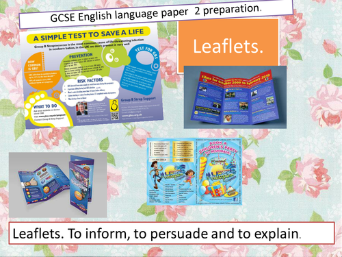 WJEC English Language Leaflet Lessons