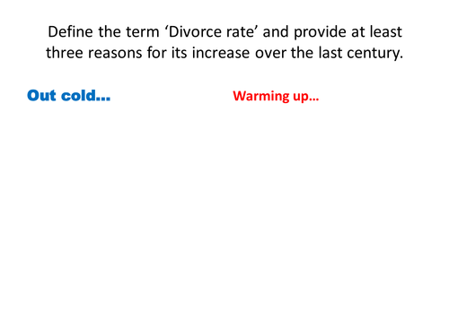 AS Sociology: Divorce.