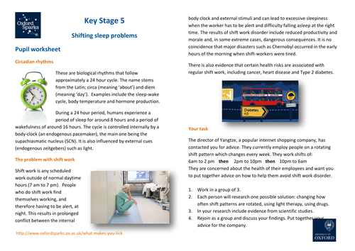 What Makes You Tick? (Sleep) - KS5: Shifting Sleep Problems