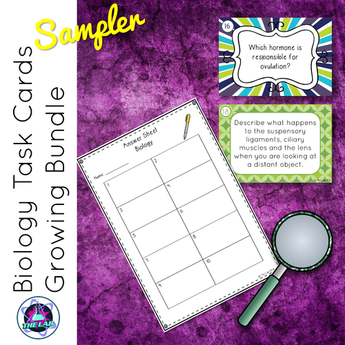 GCSE REVISION Biology Task Cards Growing Bundle FREE SAMPLER