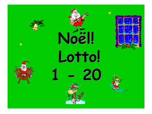 French Teaching Resources. Noël! Vocabulary PowerPoint, Jingle Bells lyrics and Lotto/ Bingo Game.