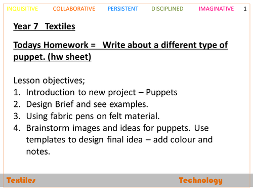 Textiles - Puppets Project